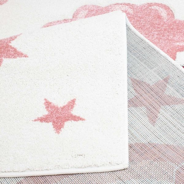 DomTextilu Krémovo ružový koberec do detskej izby pre dievčatko 42004-197347