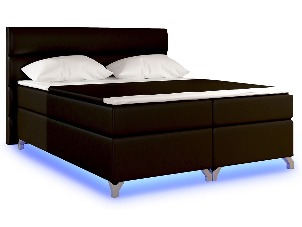 Čalúnená manželská posteľ s úložným priestorom Avellino 160 - tmavohnedá (Soft 66)