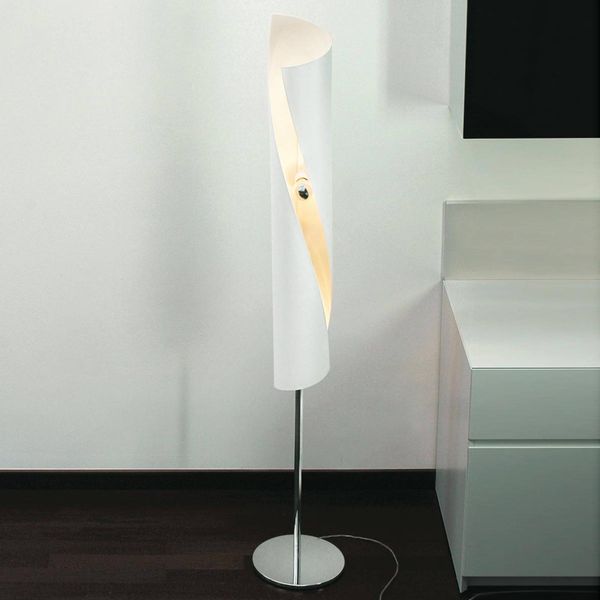 Knikerboker Hué dizajnová stojaca lampa v bielej, Obývacia izba / jedáleň, oceľ, E27, 100W, K: 190cm
