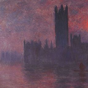 Houses of Parliament, London, Sun Breaking Through Obraz Claude Monet - zs17760