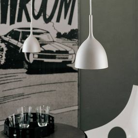 Rotaliana Drink H1 závesná lampa, matná biela, Obývacia izba / jedáleň, oceľ, E27, 18W, K: 23cm