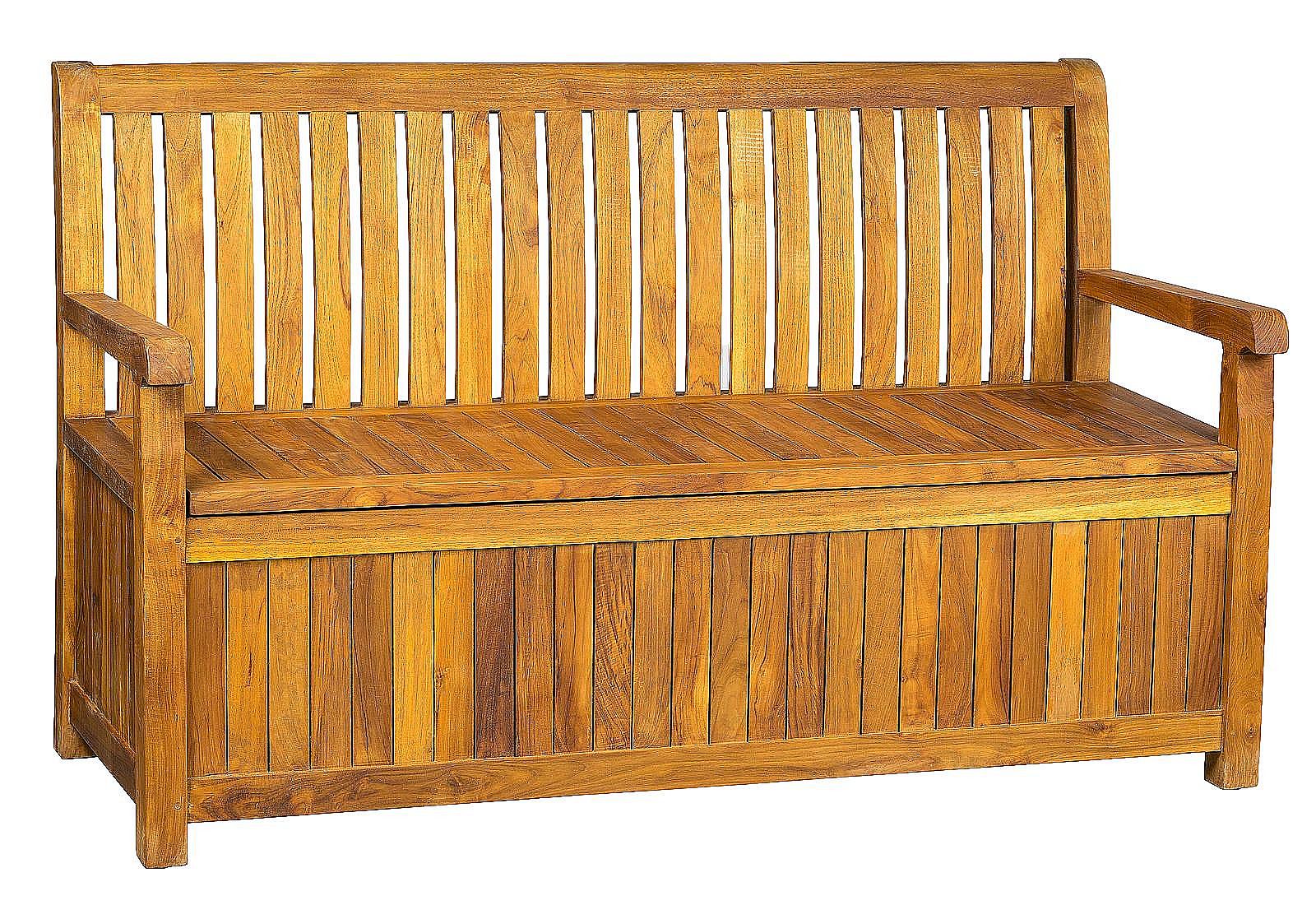 DEOKORK Záhradná teaková lavica s úložným boxom PIETRO 180 cm