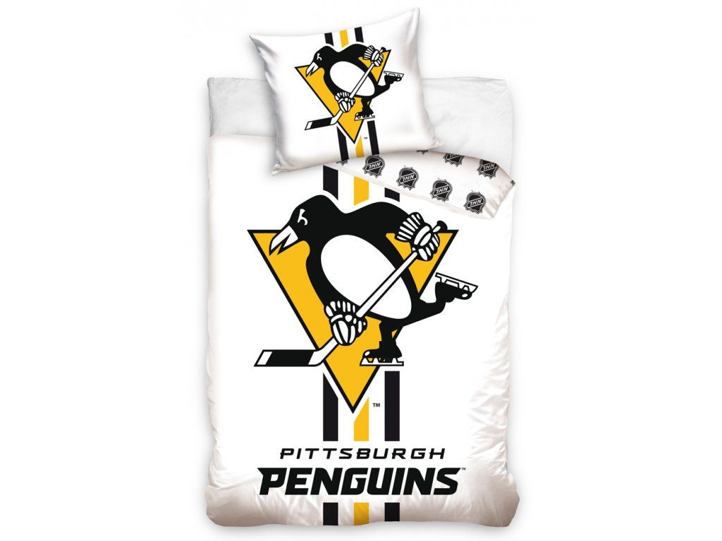 HOKEJOVÉ OBLIEČKY NHL PITTSBURGH PENGUINS WHITE 140x200/70x90 cm