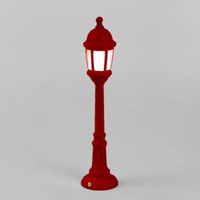 SELETTI LED svietidlo Street Lamp s batériou, červená, syntetická živica, 3W, K: 42cm