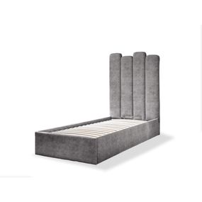 Sivá čalúnená jednolôžková posteľ s úložným priestorom s roštom 90x200 cm Dreamy Aurora – Miuform