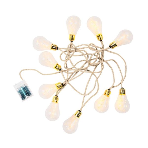 Butlers BULB LIGHTS Svetelná reťaz s USB žiarovkami 10 svetiel - prírodná