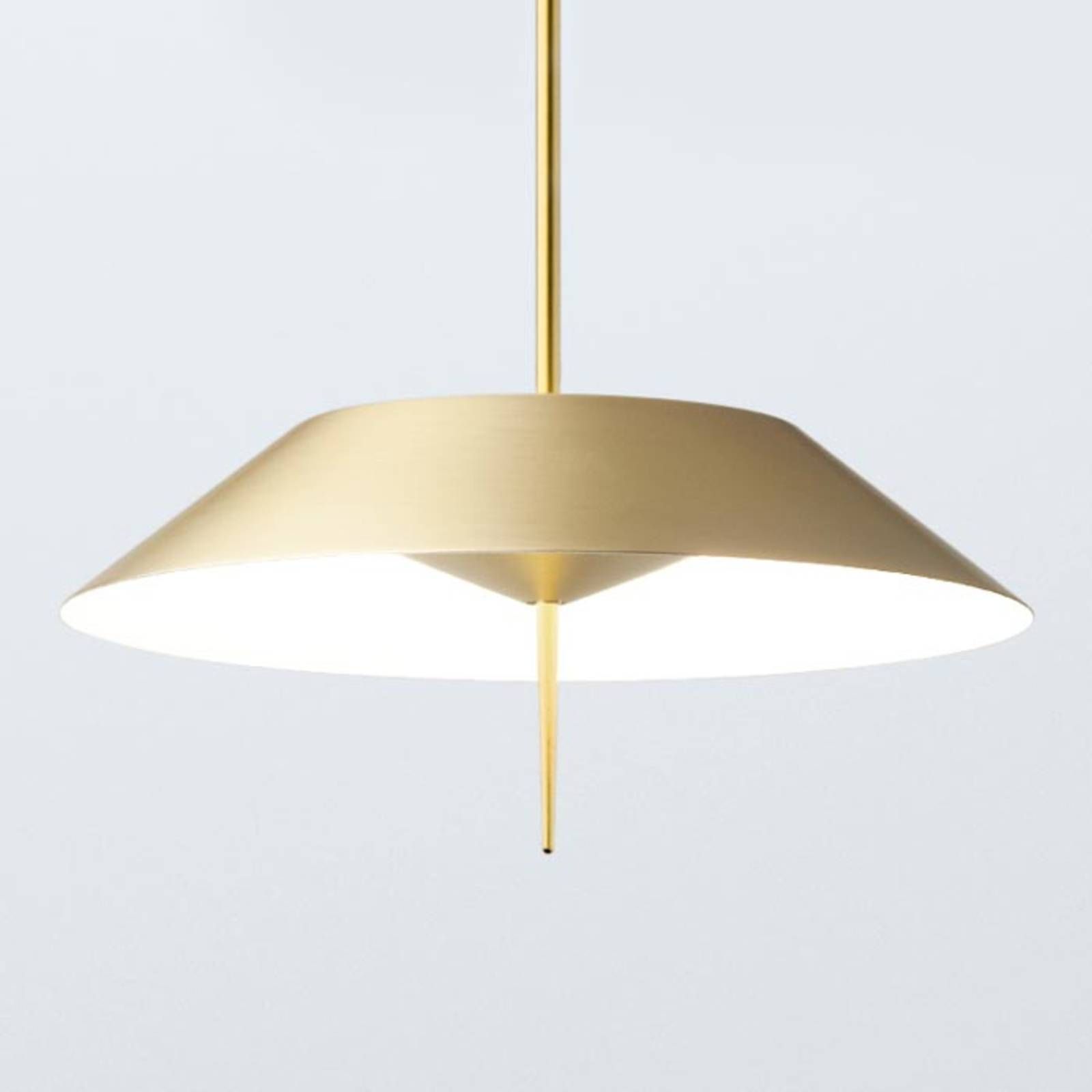 Vibia Mayfair závesné LED svietidlo 1-pl., zlaté, Obývacia izba / jedáleň, oceľ, polykarbonát, 19.2W, Energialuokka: D, K: 6cm