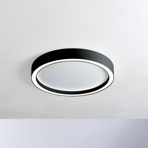 BOPP Bopp Aura stropné LED svietidlo Ø30cm biele/čierne, Obývacia izba / jedáleň, hliník, 15W, K: 4cm