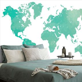 Samolepiaca tapeta mapa sveta v zelenom odtieni - 300x200