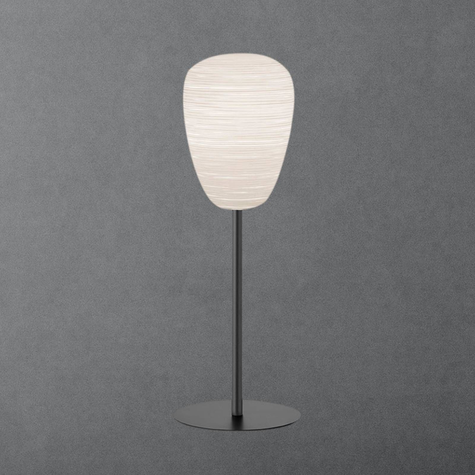 Foscarini Rituals 1 alta stolová lampa, grafit, Obývacia izba / jedáleň, sklo ručne fúkané, kov, E27, 57W, K: 79cm