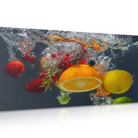 Obraz pád ovocia do vody - 120x60