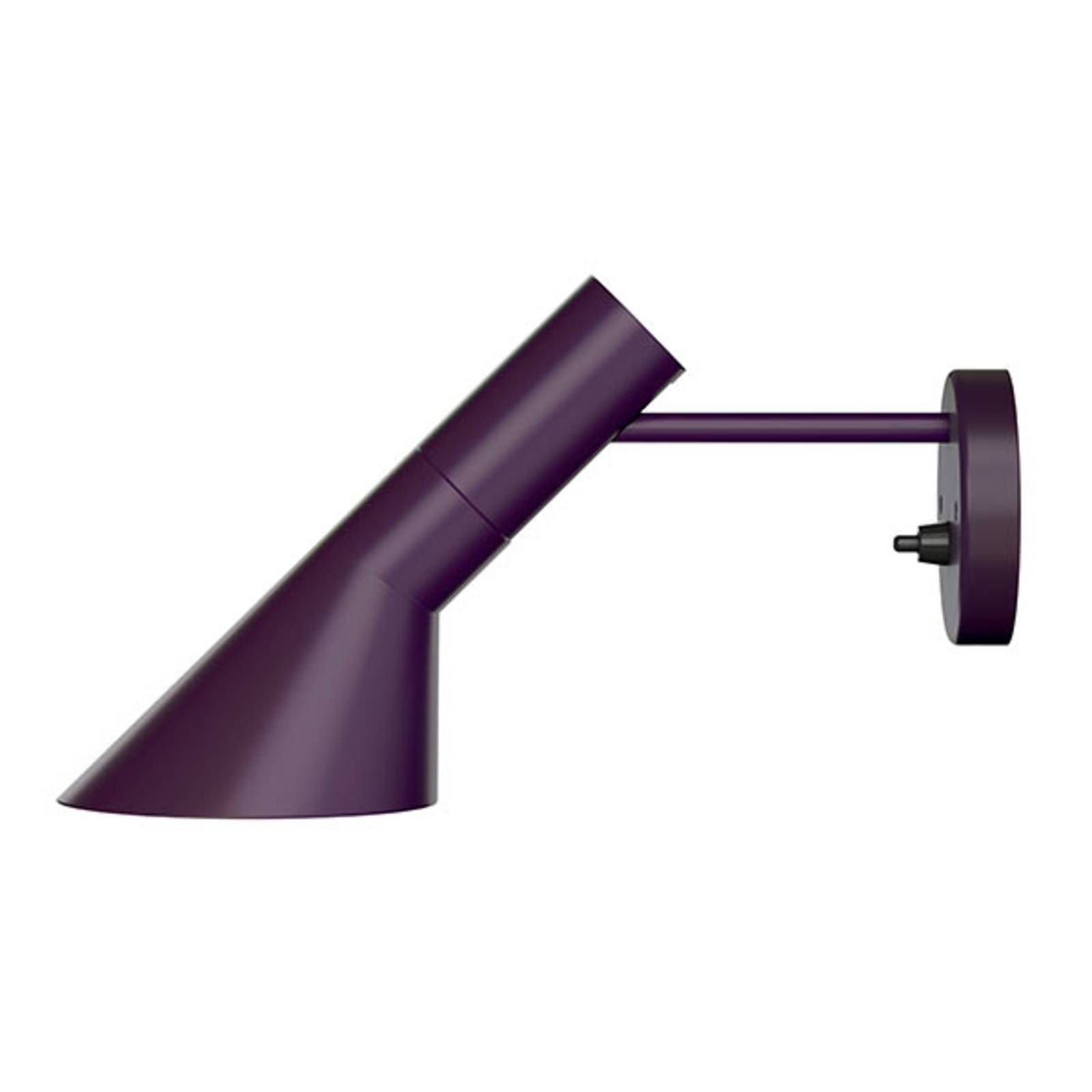 Louis Poulsen AJ - nástenná lampa, baklažánová, Obývacia izba / jedáleň, oceľ, E14, 20W, K: 18cm