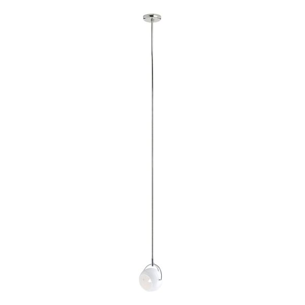Fabbian Beluga White sklenená závesná lampa Ø 9 cm, Obývacia izba / jedáleň, sklo, kov, G9, 48W, P: 11.6 cm, K: 11cm