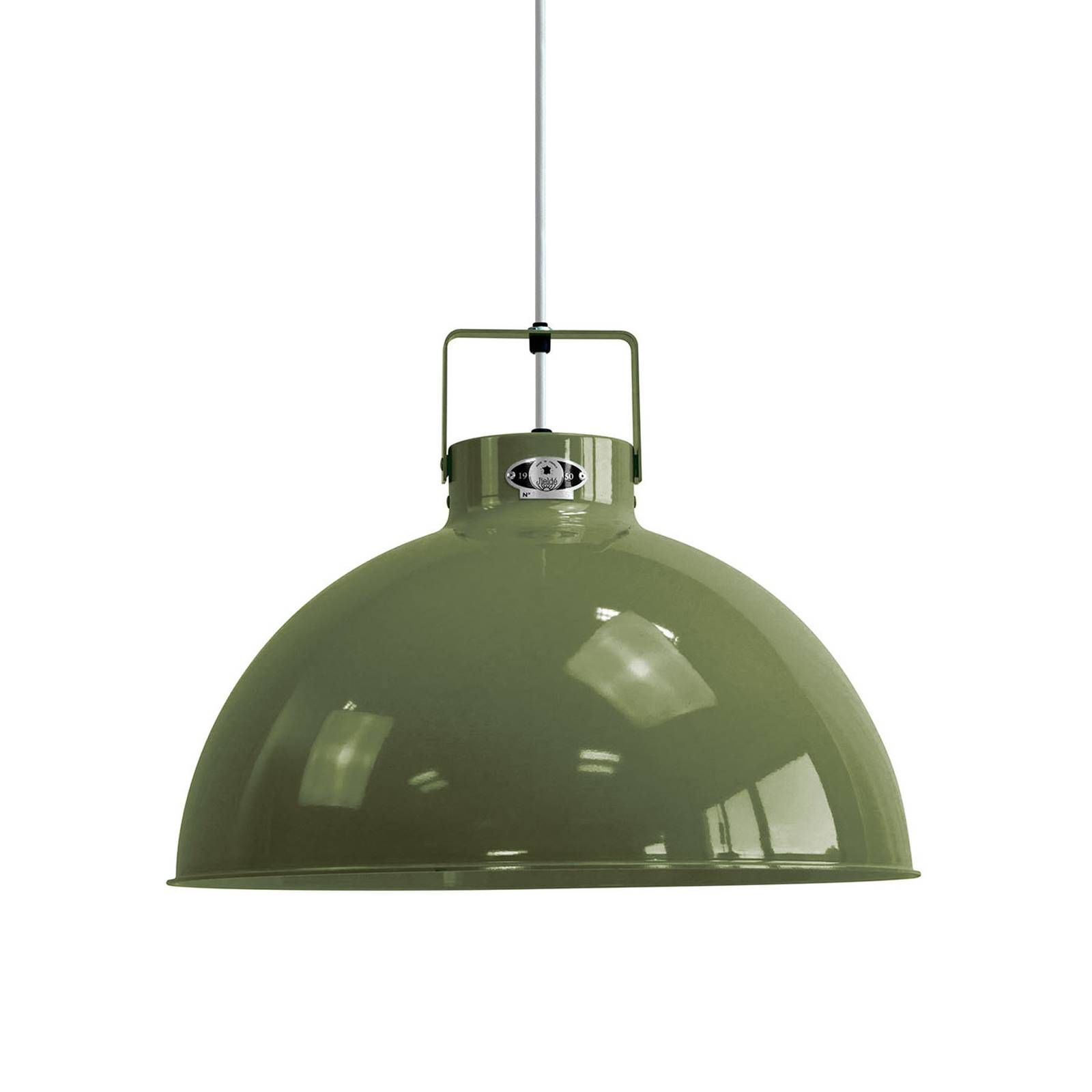 Jieldé Dante D450 závesná lampa olivová Ø 45 cm, Obývacia izba / jedáleň, hliník, E27, 100W, K: 33cm