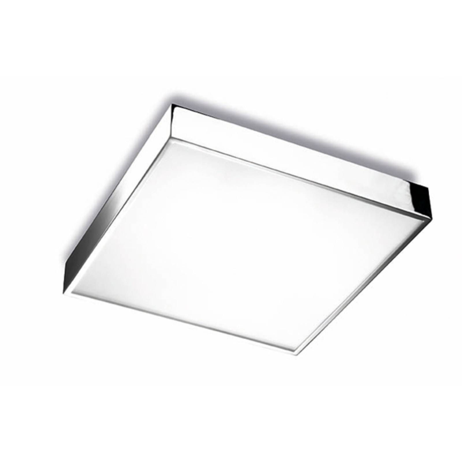 Pujol Iluminación Stropné svietidlo Apolo, IP44, 35 cm, chróm, Kúpeľňa, mosadz, sklo, R7s 78.3 mm, 100W, P: 35 cm, L: 35 cm, K: 7cm