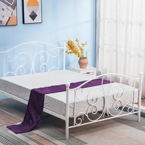 Kovová jednolôžková posteľ s roštom Panama 120 - biela