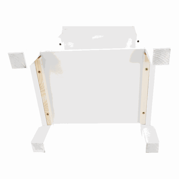 Nočný stolík, masív/biela, FOSIL