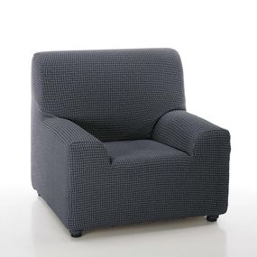 Poťah na sedačku multielastický, dezén SADA, modrý kreslo 70 - 110 cm