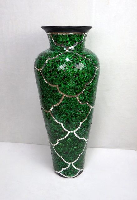 Váza zelená  LUNA , 80 cm, keramika - mozaika, ručná práca