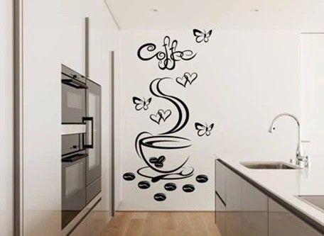 DomTextilu Nálepka na stenu do kuchyne šálka horúcej kávy 50 x 100 cm