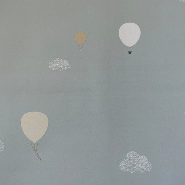 7001-1 ICH Wallcoverings vliesová tapeta na stenu prúžky Noa 2025 mráčiky, balóny, veľkosť 10,05 m x 53 cm
