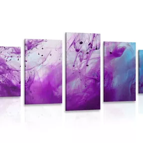 5-dielny obraz kúzelná fialová abstrakcia