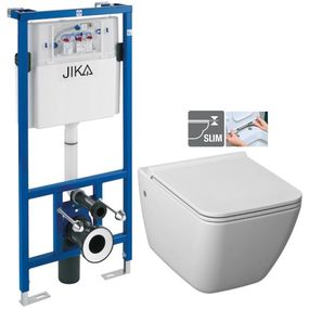 predstenový inštalačný systém bez tlačidla + WC JIKA PURE + SEDADLO duraplast H895652 X PU1