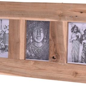 HOMESTYLING Fotorámeček z teakového dřeva na 3 fotky 55 x 28 cm KO-J11800030