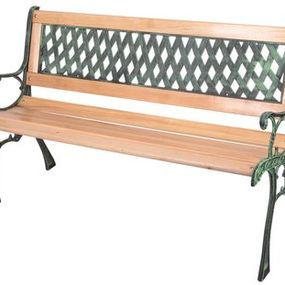 Lavička GODIVA, záhradná, drevo/plast, 122x54x73 cm