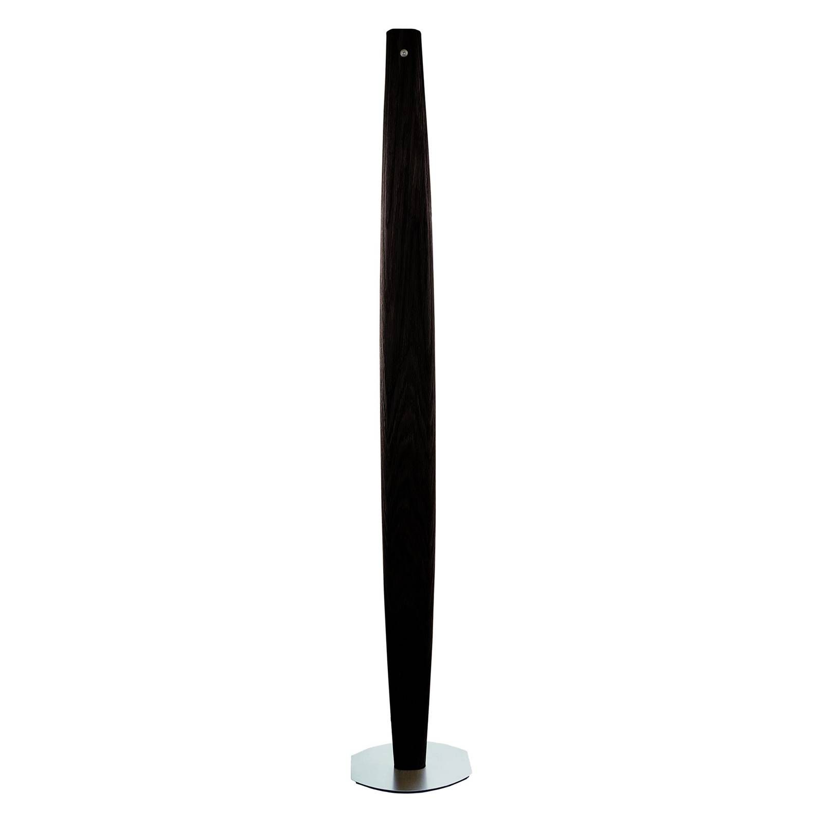 HerzBlut Arco stojacia LED lampa, hrčavý dub uhlie, Obývacia izba / jedáleň, drevo, nikel, akryl, 46W, L: 12.5 cm, K: 163.5cm