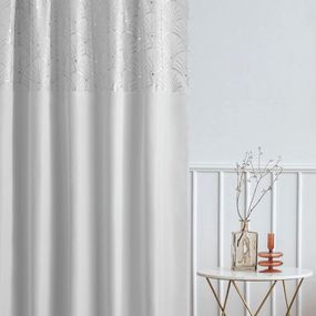 Luxusný biely záves so strieborným vzorom 140x250 cm
