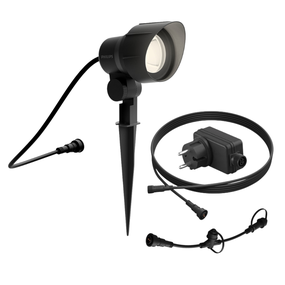 Philips 8719514477216 GardenLink Low Volt Spotlight Starter pack - nízkonapäťové exteriérové svietidlo/reflektor LED 6W/600lm 2700K čierna /konektor/adaptér 24W/kábel 5m