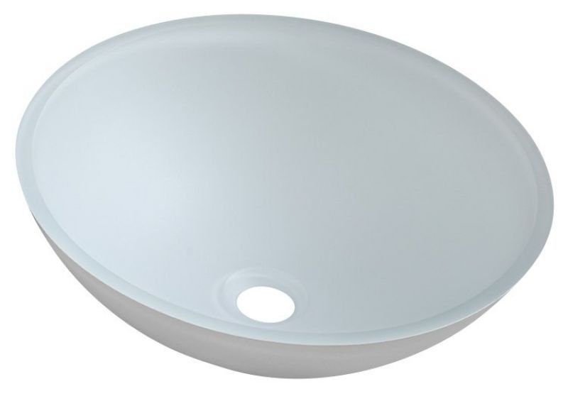 Telica TY181W sklenené gravírované umývadlo, priemer 42 cm, biele