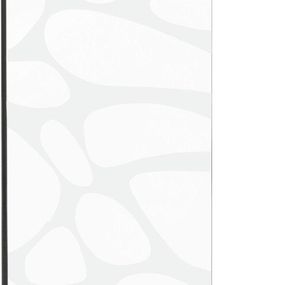 MEXEN/S - KIOTO Sprchová zástena WALK-IN 70x200 cm 8 mm, čierna, biely vzor 800-070-101-70-97