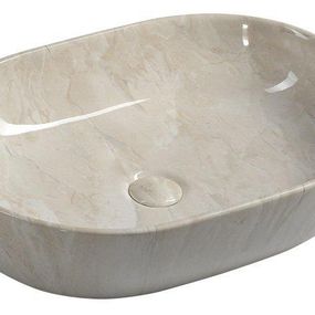 SAPHO - DALMA keramické umývadlo na dosku 59x42 cm, marfil MM427