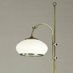 Orion Stojaca lampa Empira, Obývacia izba / jedáleň, mosadz, sklo, E27, 75W, L: 55 cm, K: 180cm