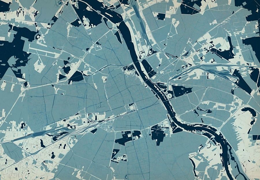 Warszawa - mapa w kolorach - fototapeta FXL3335