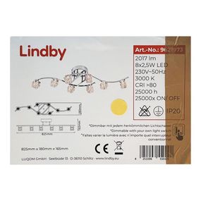 Lindby - LED Stmievateľný prisadený luster YARO 8xLED/2,5W/230V