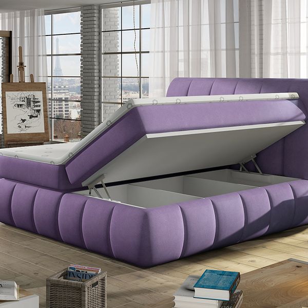 Čalúnená manželská posteľ s úložným priestorom Vareso 180 - béžová (Soft 33)