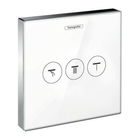 Hansgrohe ShowerSelect Glass - Ventil pod omietku pre 3 spotrebiče, biela/chróm 15736400