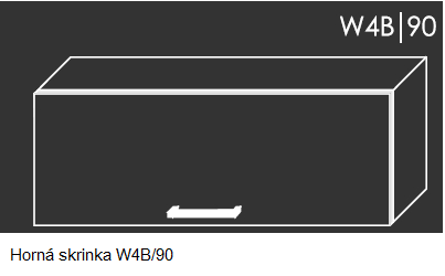 ArtExt Kuchynská linka Brerra - mat Kuchyňa: Horná skrinka W4B/90 / (ŠxVxH) 90 x 36 x 32,5 cm