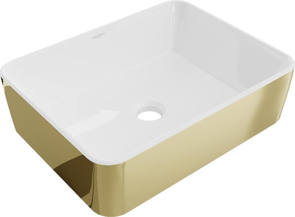 MEXEN - Catia umývadlo na dosku 48 x 37 cm, biela/zlatá 21314806