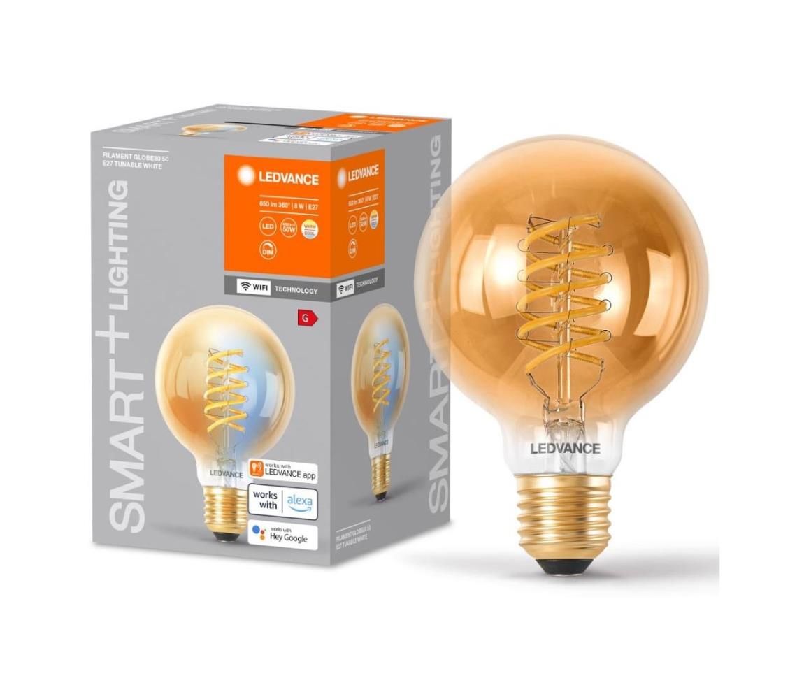 LED Stmievateľná žiarovka SMART+ GLOBE E27/8W/230V 2200-5000K Wi-Fi - Ledvance