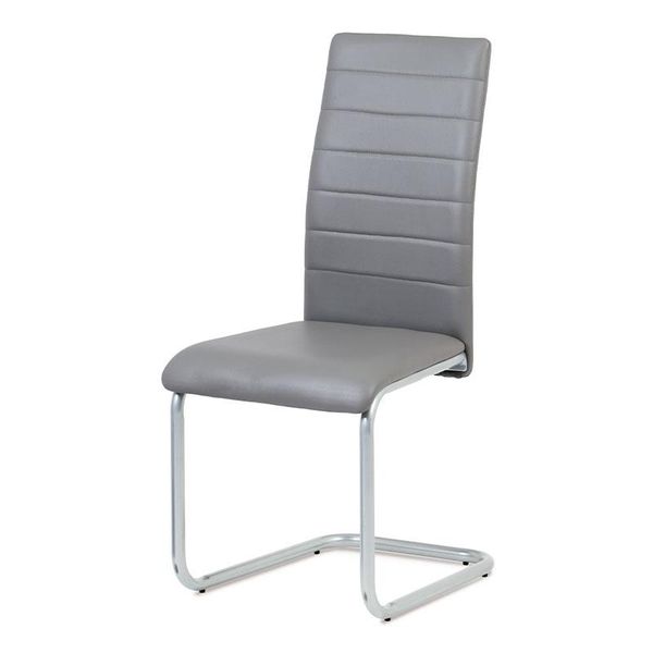 Autronic -  Jedálenská stolička DCL-102 GREY, koženka sivá, sivý lak