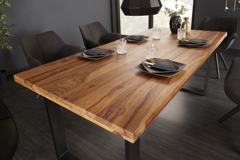 Estila Industriálny jedálenský stôl Steele Craft z masívneho palisandrového dreva s čiernymi nohami 160cm