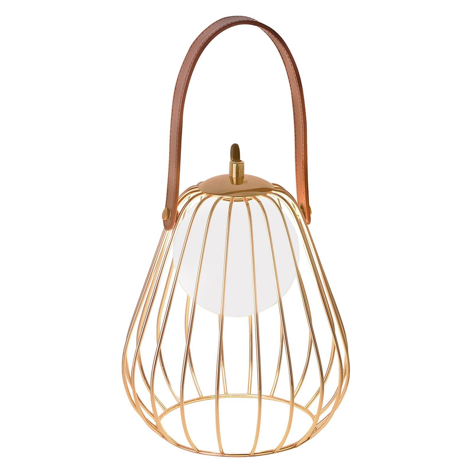 Viokef Stolná lampa Levik so zlatou klietkou, Obývacia izba / jedáleň, kov, G9, 40W, K: 22cm