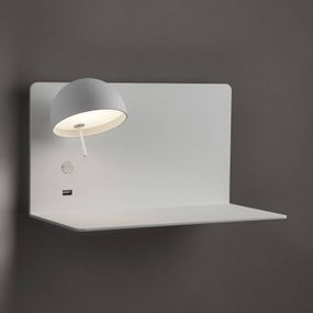 Bover Beddy A/03 nástenné LED biela bodové vľavo, Spálňa, hliník, železo, 4.2W, L: 32 cm, K: 19cm