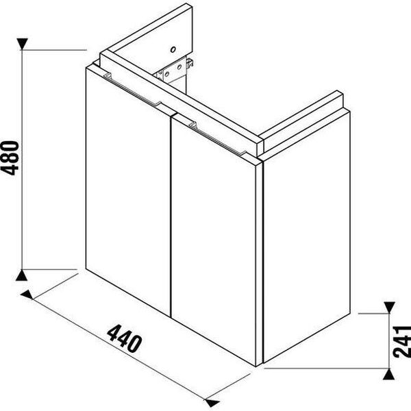 Jika Cubito - Umývadlová skrinka, 440x480 mm, 2 dvierka, dub H40J4202005191