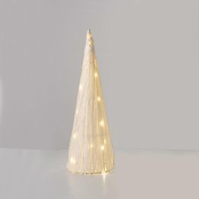 ACA Lighting  bílý papírový kuželový strom 30 mini WW LED na baterie 3xAA, IP20 pr.20.5x60cm X113011322