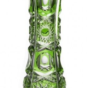 Krištáľová váza Petra II, farba zelená, výška 205 mm